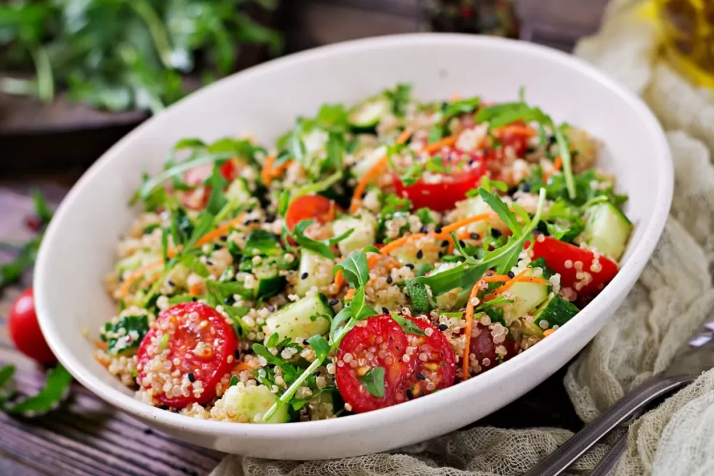 Salada de Quinoa com Vegetais Frescos