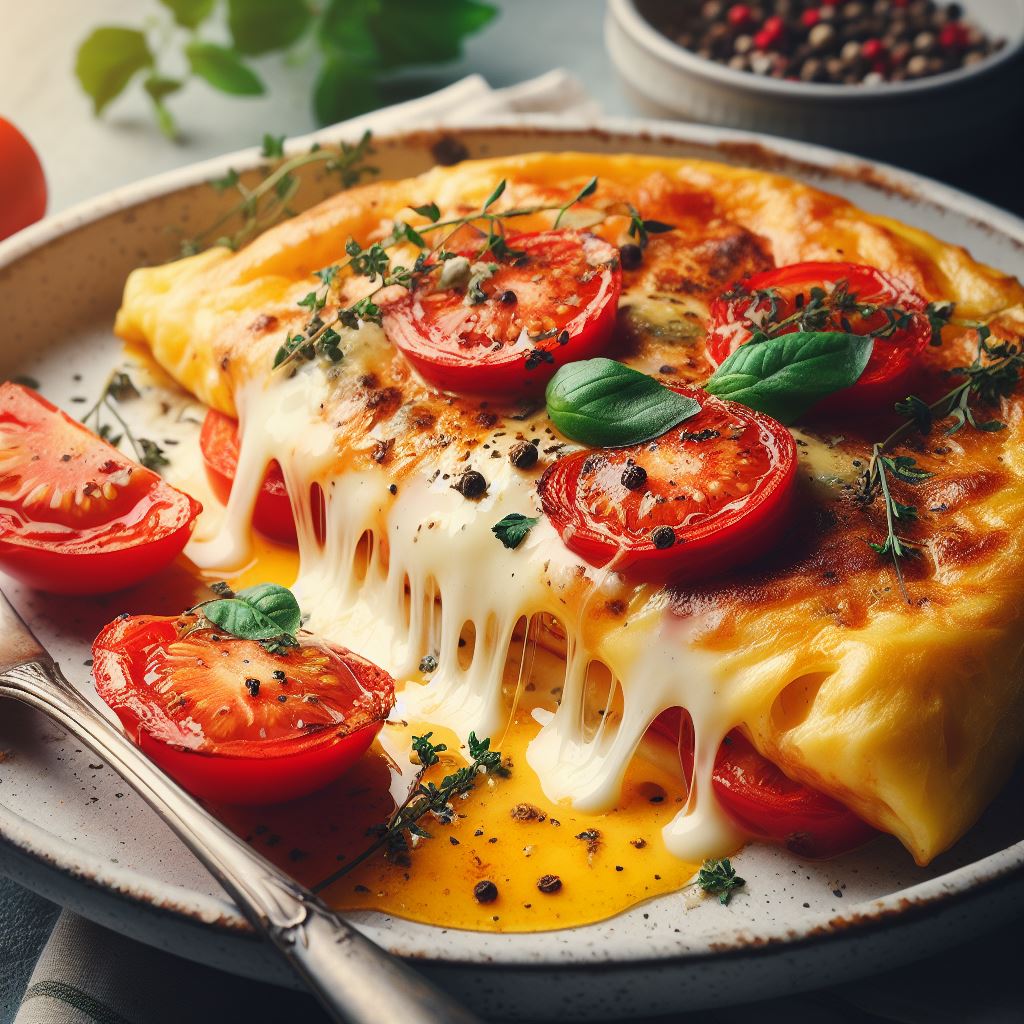 Omelete de Queijo e Tomate: Simplesmente Delicioso